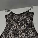 Popilush Built in Shapewear Lace Midi Dress Women's Deep V Neck Sleeveless Formal Wedding Guest Cocktail Bodycon Corset Dress (X-Large, Black)