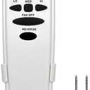 UC7078T Ceiling Fan Remote Control Replacement of Hampton Bay UC7078T Fan-HD CHQ7078T UC7078TR UC7078TUDL RR7078TR L3H2003FANHD, with Reverse, (2.16 * 1.18 * 5.6, White)