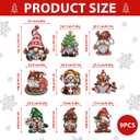 Christmas Gnome Ornaments for Christmas Tree Gnome Tree Topper 9Pcs for Xmas Tree Top Decoration Indoor Outdoor Home Decor Holiday Party