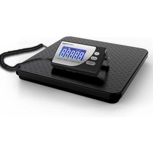 Amazon Basics Digital Postal Scale with Tare Function, Heavy Duty, Aluminium Platform, 440 lb Capacity, Digital Shipping, Portable, Black