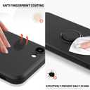 Designed Samsung Galaxy S22 5G Case, Silicone with 360Ring Kickstand Holder Lanyard Soft Silk Microfiber Cloth Fully Cover Women Men Protective Shell -7(Black, S22)