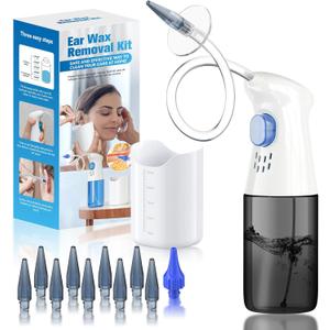 Ear Wax Removal, Ear Cleaner, Ear Wax Removal Kit, FSA Eligible Items Only List, Manual Ear Irrigation Flushing System, Safe and Effective to Clean Ear Built Up WaxBlack