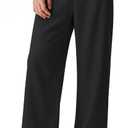 ZKMAN Men's Wide Leg Pleated Dress Pants Drawstring Elastic Waist Slacks | Baggy casual dress trousers, Loose relaxed fit, Hidden elastic waist & inner drawstring, Old money style & d-ring detail, XXL Black