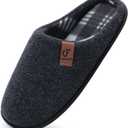 COFACE Unisex Mens Womens Cozy Memory Foam Scuff Slippers Casual Slip On Warm House Shoes Indoor/Outdoor Felt Sandal Slippers With Arch Support Rubber Sole Size 4-15