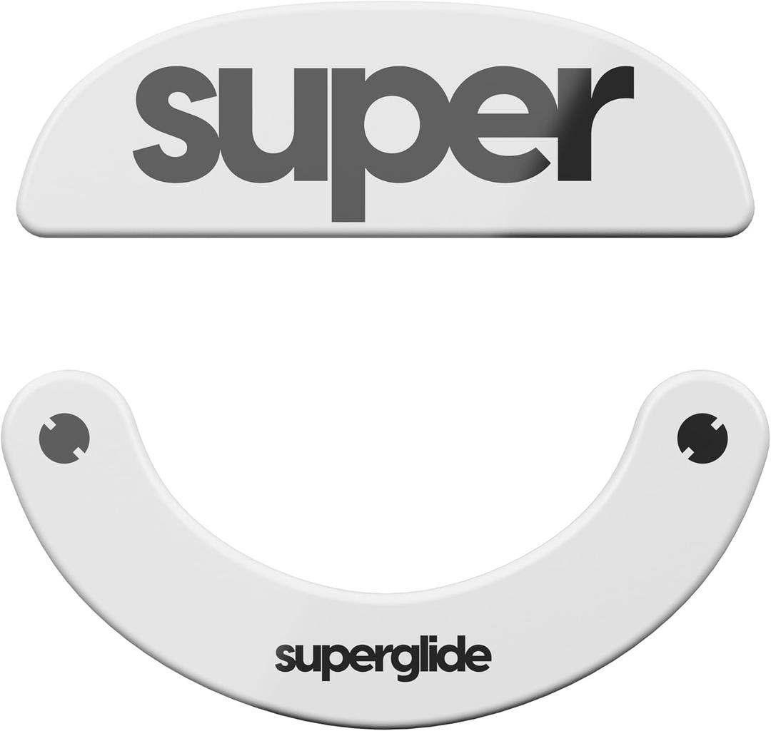 Superglide2 - New Controllable Speed Textured Surface Smoothest Mouse Feet Skates Made with Durable Strong Glass for Pulsar X2 & X2 v2 & X2H & X2A Wireless Gaming Mouse (Type-C, White)