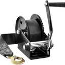 VEVOR Boat Winch, 1200 lbs Capacity Hand Boat Trailer Winch Heavy Duty Rope Crank with 23 ft Polyester Strap and Two-Way Ratchet, Manual Operated Hand Crank Winch for Trailer, Boat or ATV Towing