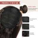 LONAI Ponytail Extension for Women,18 Inch Layered Wavy Pony Tail Hair Extensions, Natural Drawstring Ponytail Synthetic Hairpiece for Daily Wear (Almond brown)