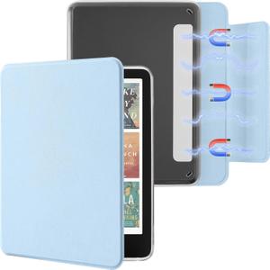 Detachable Magnetic Case for 7'' Kindle Paperwhite 12th Gen 2024 and Kindle Colorsoft Signature Edition, Slim PU Shell Cover Case with Auto Wake/Sleep, Light Blue