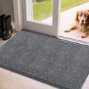 Mibao Front Door Mat Entrance, Non-Slip Absorbent Waterproof Welcome Doormat with TPR Backing, Dirt Trapping Entrance Inside Floor Mats for Entryway Washable Low-Profile, 35.5" x 59", Dark Grey (2'11" x 4'11" (Rectangular))