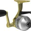 Zebco 33 Gold Spincast Fishing Reel, Changeable Right or Left-Hand Retrieve, All-Metal Gears, Pre-Spooled with Zebco Cajun Fishing Line, Silver/Gold