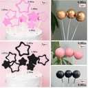 38 PCS Cartoon Birthday Cake Toppers Ball Cake Toppers Cartoon Cupcake Toppers Bow Cupcake Toppers Mouse cake Toppers pink