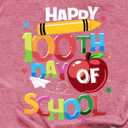100 Days of School Shirts for Women Happy 100th Days Teacher T-Shirt Funny Pencil Apple Tee Tops (XL)