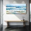 WLWBINTING Beach Wall Art Large Abstract Art Wall Art For Living Room Bedroom Ocean Painting Wall Decor Canvas Prints Abstract Beach textured Pictures Modern Office Home Decor Artwork Ready To Hang, 48"L x 24"W
