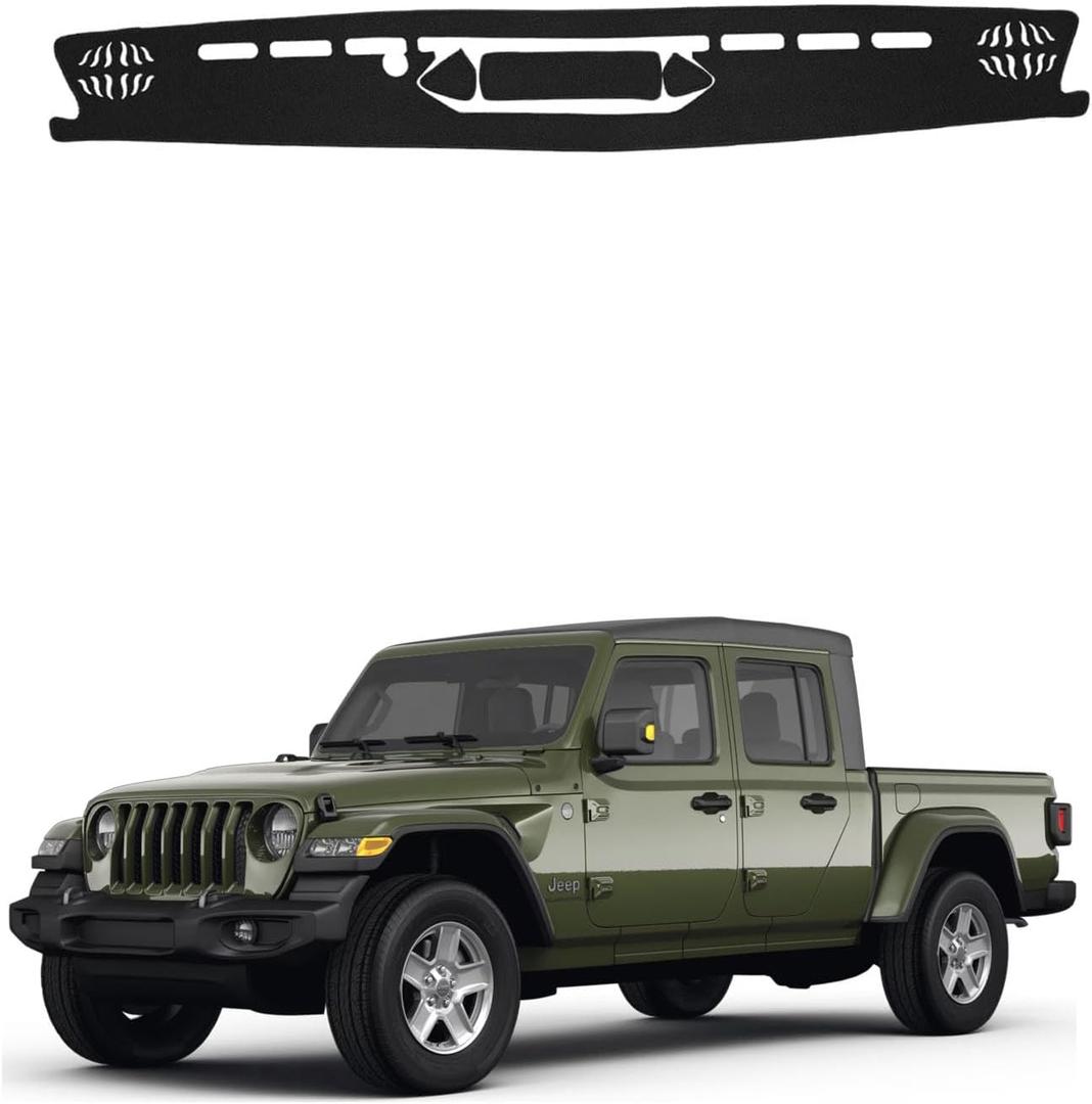 Dashboard Mat Cover for Jeep Gladiator JT 2020 2021 2022 2023 Nonslip Center Console Sunshield Glare UV Rays Protector Accessories