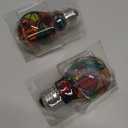 Baquler 2 Pcs LED Stained Glass Bulb A19/A60 3.5w E26 Base Colorful Light Bulb 120v for Christmas Xmas Indoor Home Balcony Garden Party Decoration(Classic)