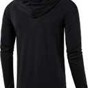 SIR7 Men's Gym Workout Active Long Sleeve Pullover Lightweight Hoodie Casual Hooded Sweatshirts (Black, XXXL)