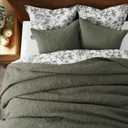 EVERGRACE 100% Cotton Paisley Quilt Set, Queen Size 3 Piece Set Prewashed Lightweight Bedspread with 2 Shams, Soft & Breathable Coverlet for All-Season Comfort, Olive Green | Paisley Stitch, 100% Cotton, Pre Washed, Oeko-Tex Certified, Soft, Lightweight
