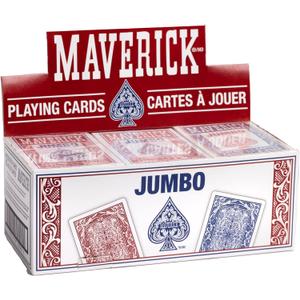Maverick Jumbo Playing Cards 12 Pack, Large Print, Blue Deck, Bulk Playing Cards for Poker, Card Games, and Group Play