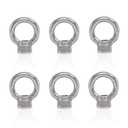 Lependor M10 Metric Ring Shape Lifting Eye Nut 304 Stainless Steel Lifting Eye Threaded Nut Fastener - 6 Pcs M10 (3/8")