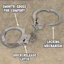 Deluxe Toy Cuffs with Key, Handcuffs Role Play Toys, Cowboy Sheriff Police Costume for Kids, Two Keys with Safety Release (Basic pack)