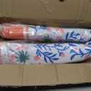 3 x Blue Floral Chinoiserie Mahjong Mat 31.5" x 31.5", Traditional Chinese Pagoda Non-Slip Noise Reduction Mahjong Table Cover Accessories for Dominoes Poker Card Board and Tile Games Gifts