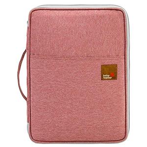 El-fmly Travel Document Organizer A4 Document Holder Zipper Portfolio Organizer Portable Folder Pouch for Office Business,Orange