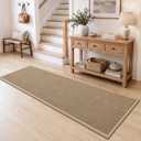 DEXI Ultra Thin Hallway Runner Rug 28x96, Non Slip Entryway Rugs,Beige