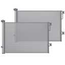 Cumbor 2-Pack Retractable Baby Gates for Stairs, 55" Wide Soft Mesh Pet Gate for Dogs with One Hand Opening, 34" Tall Toddler Gate with Top Lock for Bedroom, Doorways, Indoor/Outdoor, Gray