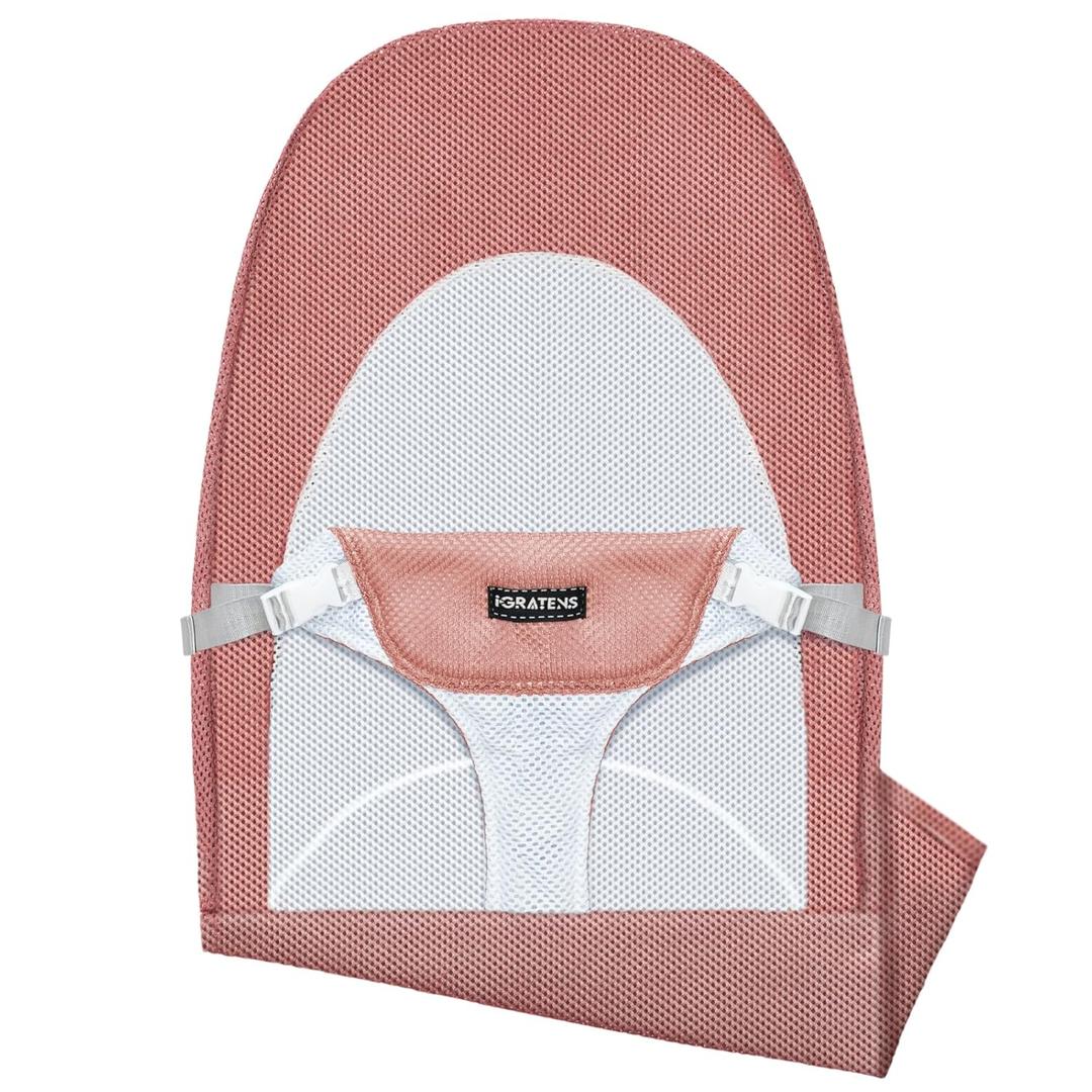Fabric Seat for Bouncer - Cover for Baby Bjorn Bouncer Balance Soft & Bliss, Ventilated Mesh, Skin -Friendly, Machine Washable, Pink