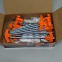 HORUSDY Tent Stakes Heavy Duty, 18-Pack 8.07 Inch Tent Stakes with with 4x13ft Rope & 1 Stopper T Pull Hook