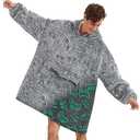 Fiosnow Glow in the Dark Game Controller Blanket Hoodies for Women and Men Adult Oversize Wearable Blanket Hoodies for Soft and Warm XL