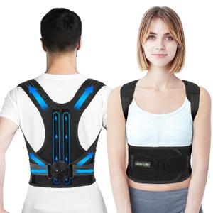 Lexniush Posture Corrector for Women/Men, Adjustable Upper Back Brace for Back Pain Relief, Lightweight Posture Support Straightener for Teenagers Boys Girls to Improve Slouch, Prevent Humpback, XL (Black)