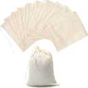 LOOKSGO 25 Pcs 6x8 Inch Muslin Bag Sachet Bag for Party Wedding Home Supplies Cotton Drawstring Bags for Jewelry