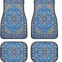 Car Floor Mats Non-Slip Automotive Floor Mats All-Weather Front Rear Car Floor Foot Mat Sets of 4 Pieces Foot Mats Rugs Carpet for Car Trucks SUV Sedans (Blue)