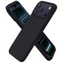 ORNARTO Compatible with iPhone 17 Pro Max Case 6.9", Slim Liquid Silicone 3 Layers Soft Gel Rubber Shockproof Protective Cover with Anti-Scratch Microfiber Lining-Black