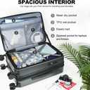 KROSER Carry On Luggage with Spinner Wheels & Built-in TSA Lock, Expandable Top Opening Hard Shell Suitcase Large Capacity Durable Rolling Luggage with USB Port, Carry-On 20-Inch, Steel Grey