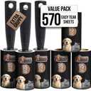 GORILLA GRIP Extra Grippy Lint Rollers, 570 Large Easy Tear Sheets, 3 Comfort Handles + 6 Refillable Rolls Included, Pet Hair Remover Brush, Clothes Furniture, Dog, Cat Animal Friendly Reusable Roller