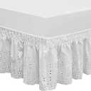 Wrap Around Elastic Eyelet Bed Skirt Dust Ruffle (Queen/King-14 1/2 Inch Drop)