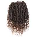 Boho Crochet Passion Twist Hair Pre looped, 10 Inch Goddess Passion Twist Crochet Hair with Curly Ends 8 Packs Ombre Light Brown Pre-twisted Bohemian Crochet Braids (8 PCS/88 STRANDS, T30)