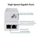 Gigabit PoE Injector 48V 15W, Single Port PoE Power Injector for IP Camera, Wireless Access Point, IP Phones, EN15GF