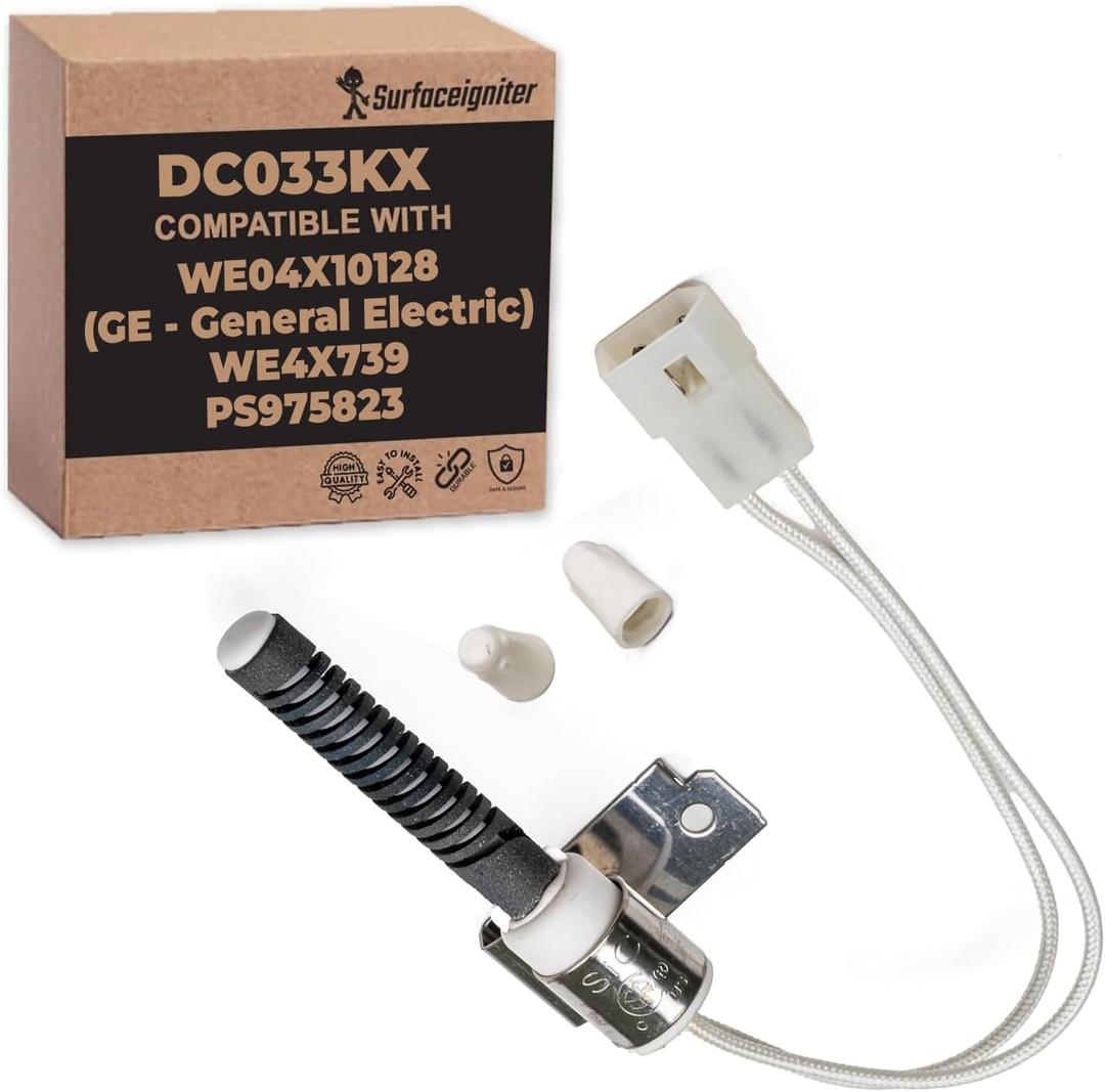 Compatible With WE4X739, 5318EL3001B, 5318el3001a - Universal LG Dryer Igniter for GE Gas Oven Igniter - LG Stove Parts, Frigidaire Oven Element & Electric Match Dryer Heater Element - Model (DC033KX)