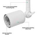 Onite 2-Pack Heavy Duty Light Socket Extender, 360 Adjustable E26/E27 Extension Adapter for High Power Bulbs, Security Cameras & Fans, Outdoor/Indoor (White, 6.7inch)