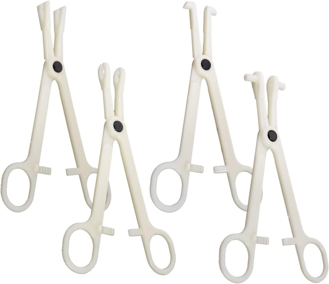 4Pieces Set Disposable Piercing Clamps Set Professional Septum Clamps Piercing Forceps Piercing Clamps for Belly Navel Ear Piercing Septum Eyebrow Tongue Nose Piercing