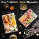 Titanium Cutting Boards for Kitchen Non Toxic Chopping Board with Handle Large Big Small Kitchen Meat Butcher Block 2 in 1 Pure Titanium and Wheat Straw PP Not Wood Bamboo Plastic Teak Grey/Beige