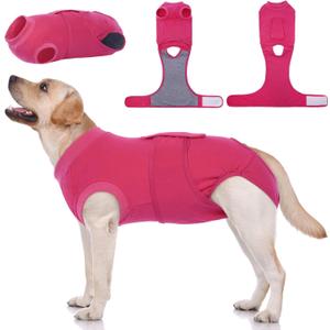 Kuoser Dog Surgery Suit Female Spay, Dog Recovery Suit Male Neuter, Pet Clothes Onesie for Surgery Anti Licking Abdominal Wounds Puppy Surgical Recovery Bodysuit Shirt, Substitute E-Collar & Cone (XS (Back:8.3-11.4'', Weight:4-7 LB))