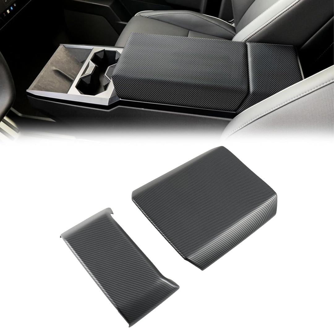 GearUp Center Console Armrest Cover Compatible with Tesla Cybertruck 2025 2024 2023(Matte Carbon Fiber)