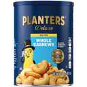 PLANTERS Deluxe Salted Whole Cashews, Party Snacks, Plant-Based Protein, Quick Snack for Adults, After School Snack, Roasted Cashew Flavored with Sea Salt, Bulk Nuts, Kosher, 1 lb 2.25oz Canister (EXP 06/18/27)