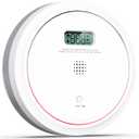 Smoke and Carbon Monoxide Detector Combo 10 Year Battery, Dual Sensor Smoke Alarm Carbon Monoxide Detector with LCD Display for Home, 1 Pack