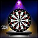 Flocking Dart Board Set,Double-Sided Dart Board with 12pcs Steel Tip Darts-Lightweight Bristle Dartboard-Multiplayer Party Games