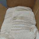 Amlie Home Checkered Knit Throw Blanket for Couch, Chenille Texture Decorative Soft Blanket for Sofa & Chair, 50"x60", Khaki & White (Checkered Beige & Ivory)